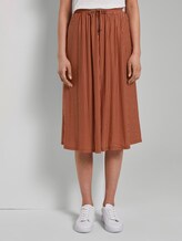 Striped jersey skirt in midi length - Women - brown white stripe Striped jersey skirt in midi length - Women - brown white stripe - 1 - TOM TAILOR