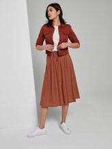 Striped jersey skirt in midi length - Women - brown white stripe Striped jersey skirt in midi length - Women - brown white stripe - 3 - TOM TAILOR