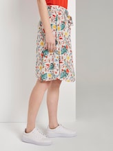 Skirt with a tropical print and tie belt - Women - white watercolor flower design Skirt with a tropical print and tie belt - Women - white watercolor flower design - 11 - TOM TAILOR