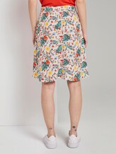 Skirt with a tropical print and tie belt - Women - white watercolor flower design Skirt with a tropical print and tie belt - Women - white watercolor flower design - 2 - TOM TAILOR