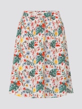 Skirt with a tropical print and tie belt - Women - white watercolor flower design Skirt with a tropical print and tie belt - Women - white watercolor flower design - 7 - TOM TAILOR