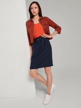 High-waisted paperbag skirt with a belt - Women - Sky Captain Blue High-waisted paperbag skirt with a belt - Women - Sky Captain Blue - 3 - TOM TAILOR
