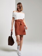 High-Waist Paperbag-Rock mit Gürtel - Frauen - Goji Orange High-Waist Paperbag-Rock mit Gürtel - Frauen - Goji Orange - 3 - TOM TAILOR