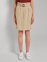 High-Waist Paperbag-Rock mit Gürtel - Frauen - cream toffee High-Waist Paperbag-Rock mit Gürtel - Frauen - cream toffee - 1 - TOM TAILOR