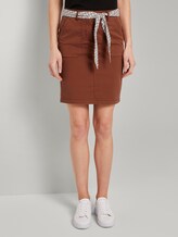 Skirt with a patterned tie belt - Women - Goji Orange Skirt with a patterned tie belt - Women - Goji Orange - 1 - TOM TAILOR