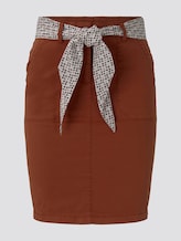 Skirt with a patterned tie belt - Women - Goji Orange Skirt with a patterned tie belt - Women - Goji Orange - 7 - TOM TAILOR