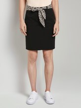 Rock mit gemustertem Bindegürtel - Frauen - Deep Black Rock mit gemustertem Bindegürtel - Frauen - Deep Black - 1 - TOM TAILOR