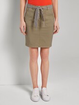 Rock mit gemustertem Bindegürtel - Frauen - cream toffee Rock mit gemustertem Bindegürtel - Frauen - cream toffee - 1 - TOM TAILOR