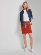 Rock mit gemustertem Bindegürtel - Frauen - strong flame orange Rock mit gemustertem Bindegürtel - Frauen - strong flame orange - 3 - TOM TAILOR