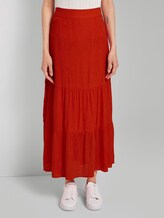 High-Waist Maxirock mit Volants - Frauen - strong flame orange High-Waist Maxirock mit Volants - Frauen - strong flame orange - 1 - TOM TAILOR