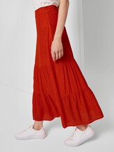 High-Waist Maxirock mit Volants - Frauen - strong flame orange High-Waist Maxirock mit Volants - Frauen - strong flame orange - 11 - TOM TAILOR