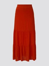 High-Waist Maxirock mit Volants - Frauen - strong flame orange High-Waist Maxirock mit Volants - Frauen - strong flame orange - 7 - TOM TAILOR