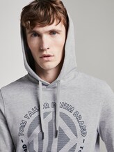 Hoodie mit Print - Männer - Light Stone Grey Melange Hoodie mit Print - Männer - Light Stone Grey Melange - 9 - TOM TAILOR Denim