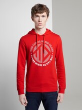 Hoodie mit Print - Männer - very red Hoodie mit Print - Männer - very red - 1 - TOM TAILOR Denim