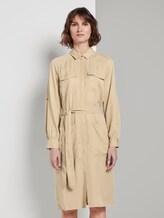 Kleid mit Bindegürtel - Frauen - cream toffee Kleid mit Bindegürtel - Frauen - cream toffee - 1 - TOM TAILOR