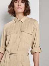 Kleid mit Bindegürtel - Frauen - cream toffee Kleid mit Bindegürtel - Frauen - cream toffee - 9 - TOM TAILOR