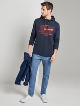 Eingefärbter Hoodie mit Print - Männer - Black Iris Blue Eingefärbter Hoodie mit Print - Männer - Black Iris Blue - 3 - TOM TAILOR