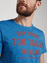 Gestreiftes Jersey T-Shirt mit Print - Männer - blue fine stripe Gestreiftes Jersey T-Shirt mit Print - Männer - blue fine stripe - 9 - TOM TAILOR