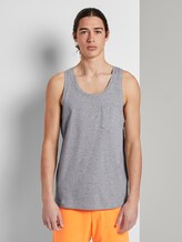 Top mit aufgesetzter Tasche - Männer - Light Stone Grey Melange Top mit aufgesetzter Tasche - Männer - Light Stone Grey Melange - 1 - TOM TAILOR Denim