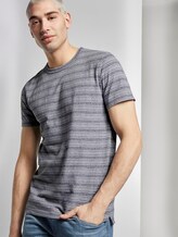 T-Shirt mit Streifenstruktur - Männer - navy mixed structure T-Shirt mit Streifenstruktur - Männer - navy mixed structure - 5 - TOM TAILOR Denim