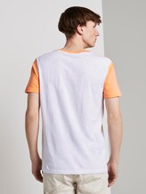 Block-stripe T-Shirt with a chest pocket - Men - summer peach orange Block-stripe T-Shirt with a chest pocket - Men - summer peach orange - 2 - TOM TAILOR Denim