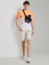 Block-stripe T-Shirt with a chest pocket - Men - summer peach orange Block-stripe T-Shirt with a chest pocket - Men - summer peach orange - 3 - TOM TAILOR Denim