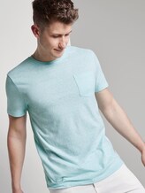 Basic T-Shirt mit Streifenstruktur - Männer - small blue yarn dye stripe Basic T-Shirt mit Streifenstruktur - Männer - small blue yarn dye stripe - 5 - TOM TAILOR Denim