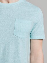 Basic T-Shirt mit Streifenstruktur - Männer - small blue yarn dye stripe Basic T-Shirt mit Streifenstruktur - Männer - small blue yarn dye stripe - 9 - TOM TAILOR Denim