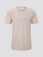 Basic T-Shirt mit Streifenstruktur - Männer - fog beige thin yarn dye stripe Basic T-Shirt mit Streifenstruktur - Männer - fog beige thin yarn dye stripe - 7 - TOM TAILOR Denim