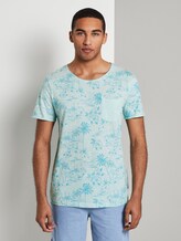 T-Shirt mit Allover-Print und Brusttasche - Männer - soft sky blue hawaiian print T-Shirt mit Allover-Print und Brusttasche - Männer - soft sky blue hawaiian print - 1 - TOM TAILOR Denim