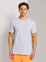 Textured T-shirt with side slits - Men - grey jacquard block stripe Textured T-shirt with side slits - Men - grey jacquard block stripe - 1 - TOM TAILOR Denim