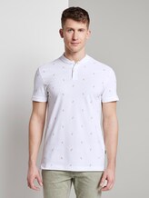 Polo shirt with a pineapple print and Mao collar - Men - white multi pineapple print Polo shirt with a pineapple print and Mao collar - Men - white multi pineapple print - 1 - TOM TAILOR Denim