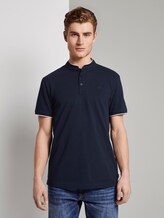 Polo shirt with a short collar and small embroidery - Men - Sky Captain Blue Polo shirt with a short collar and small embroidery - Men - Sky Captain Blue - 1 - TOM TAILOR Denim