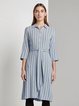 Gestreiftes Hemdkleid mit Gürtel - Frauen - blue yellow stripe Gestreiftes Hemdkleid mit Gürtel - Frauen - blue yellow stripe - 1 - TOM TAILOR