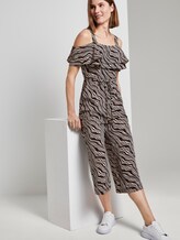 Schulterfreier Carmen-Jumpsuit mit weitem Bein - Frauen - black wavy design Schulterfreier Carmen-Jumpsuit mit weitem Bein - Frauen - black wavy design - 5 - TOM TAILOR