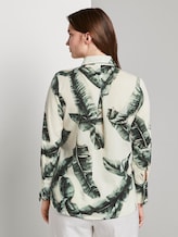 blouse with palm print made of Lyocell - Women - ecru tropical leaves design blouse with palm print made of Lyocell - Women - ecru tropical leaves design - 2 - Mine to five