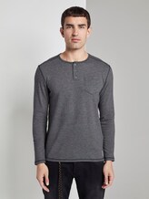 Langarmshirt im Henley-Stil - Männer - navy zig zag stripe Langarmshirt im Henley-Stil - Männer - navy zig zag stripe - 1 - TOM TAILOR