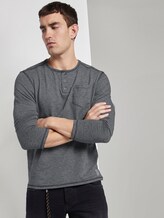 Langarmshirt im Henley-Stil - Männer - navy zig zag stripe Langarmshirt im Henley-Stil - Männer - navy zig zag stripe - 5 - TOM TAILOR