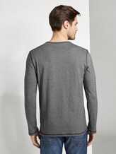 Langarmshirt im Henley-Stil - Männer - black zig zag stripe Langarmshirt im Henley-Stil - Männer - black zig zag stripe - 2 - TOM TAILOR