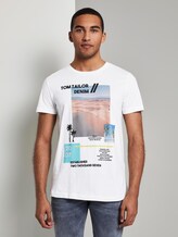 T-shirt with a summery collage print - Men - White T-shirt with a summery collage print - Men - White - 1 - TOM TAILOR Denim
