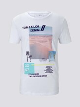 T-shirt with a summery collage print - Men - White T-shirt with a summery collage print - Men - White - 7 - TOM TAILOR Denim