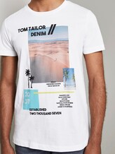 T-shirt with a summery collage print - Men - White T-shirt with a summery collage print - Men - White - 9 - TOM TAILOR Denim