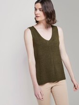 Strick-Top mit kurzen Seitenschlitzen - Frauen - Woodland Green Strick-Top mit kurzen Seitenschlitzen - Frauen - Woodland Green - 5 - TOM TAILOR