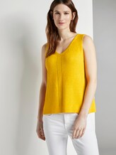 Strick-Top mit kurzen Seitenschlitzen - Frauen - deep golden yellow Strick-Top mit kurzen Seitenschlitzen - Frauen - deep golden yellow - 5 - TOM TAILOR
