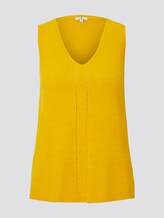 Strick-Top mit kurzen Seitenschlitzen - Frauen - deep golden yellow Strick-Top mit kurzen Seitenschlitzen - Frauen - deep golden yellow - 7 - TOM TAILOR