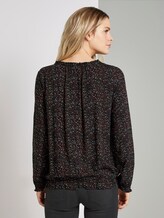 Gemusterte Carmen-Bluse - Frauen - black leaf allover print Gemusterte Carmen-Bluse - Frauen - black leaf allover print - 2 - TOM TAILOR