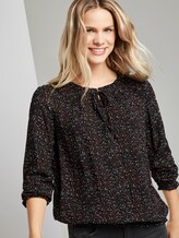 Gemusterte Carmen-Bluse - Frauen - black leaf allover print Gemusterte Carmen-Bluse - Frauen - black leaf allover print - 5 - TOM TAILOR