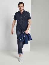 Feines Kurzarmhemd - Männer - Black Iris Blue Feines Kurzarmhemd - Männer - Black Iris Blue - 3 - TOM TAILOR