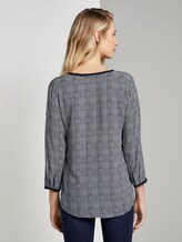 Bluse mit Hahnentritt - Frauen - navy ecru houndstooth design Bluse mit Hahnentritt - Frauen - navy ecru houndstooth design - 2 - TOM TAILOR