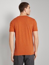 Meliertes T-Shirt mit Print - Männer - orange grindle stripe Meliertes T-Shirt mit Print - Männer - orange grindle stripe - 2 - TOM TAILOR